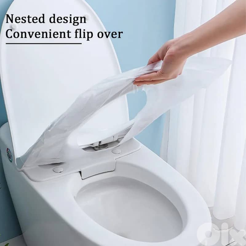 Disposable Plastic Toilet Seat Covers (Set of 3 pcs) 1