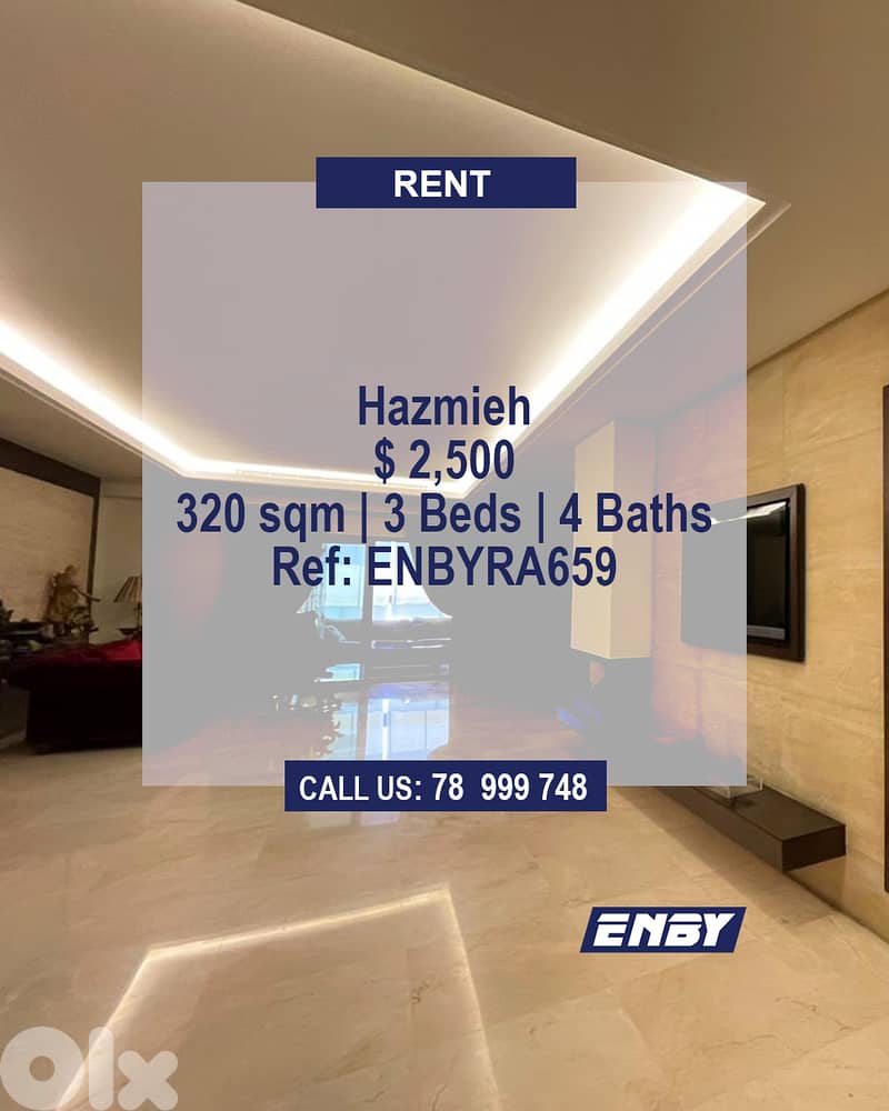 Apartment for rent in Hazmieh | Spacious Flat | Luxurious 0