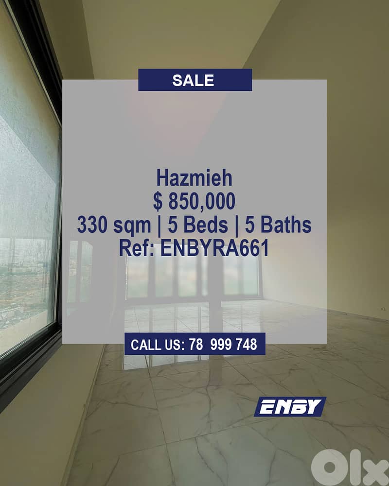 Apartment for sale in Hazmieh | Luxurious Flat | Balconies 0