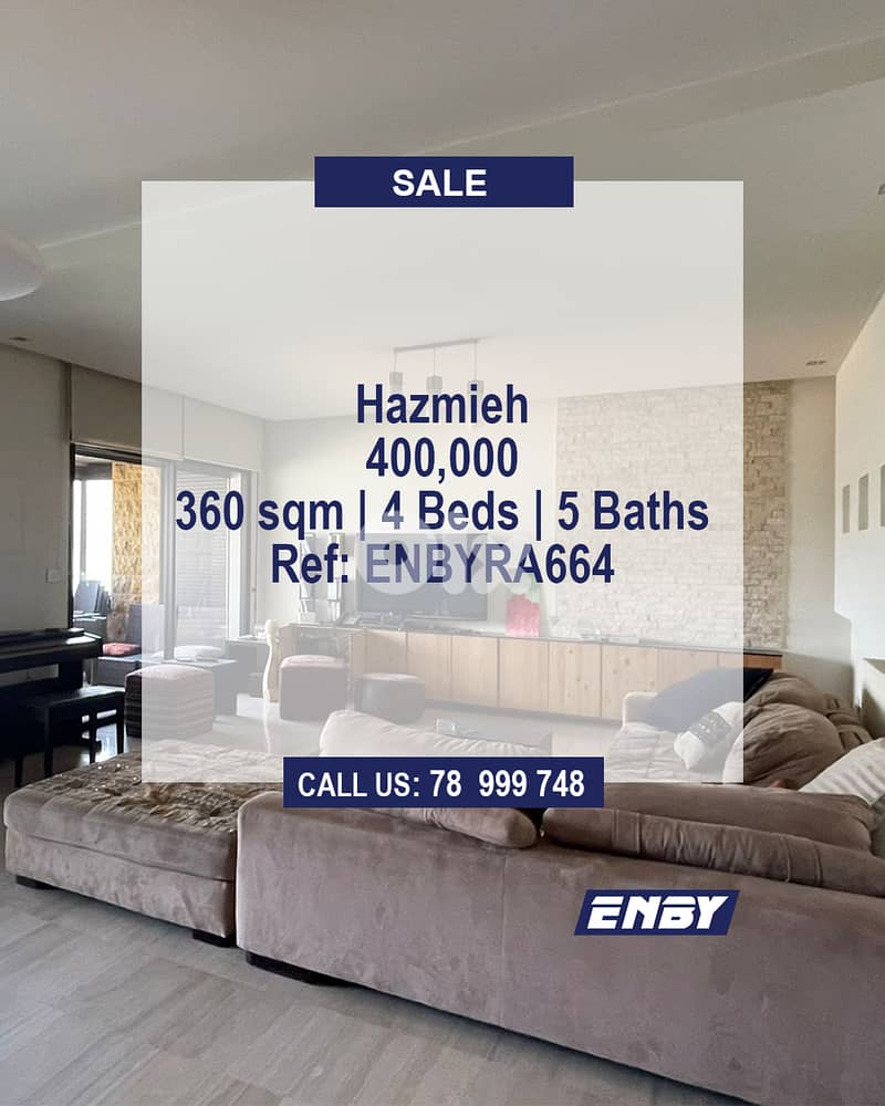 Apartment for sale in Hazmieh | Spacious | Modern Flat 0