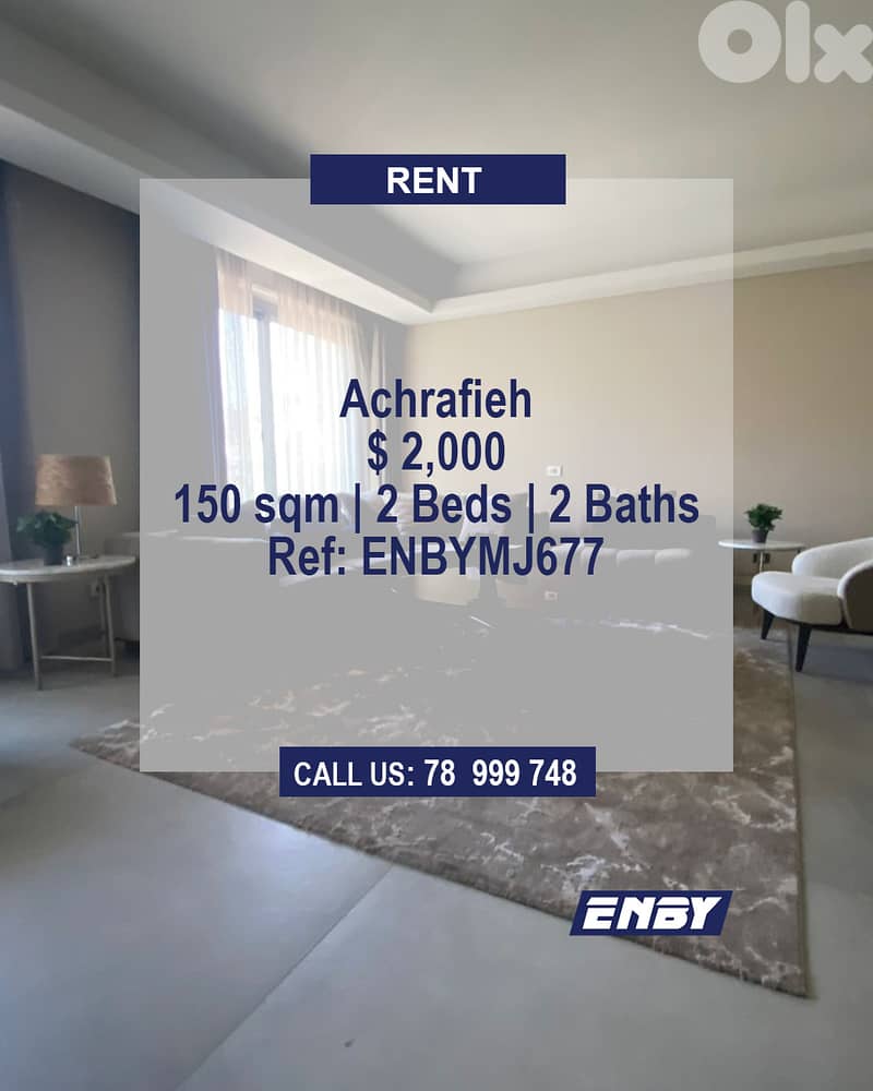Apartment for Rent in Achrafieh | High-End | Shared Rooftop | Prime 0