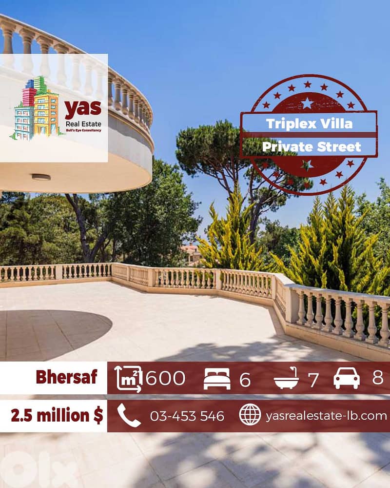 Bhersaf 1600m2 | Villa | 5000m2 Land | New | PRIVATE STREET | GA 0