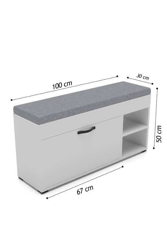 Shoe Cabinet with Seat Cushion - خزانة أحذية مع طراحة للجلوس 3