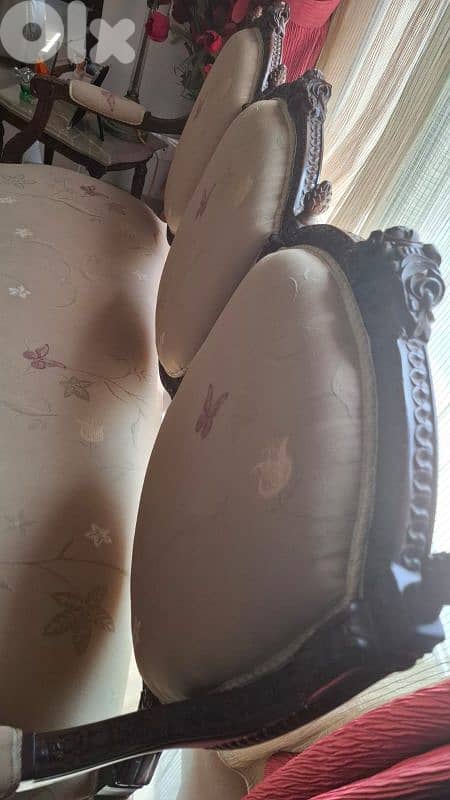 living room 3pcs + tables style louis XIV for sale NEGOTIABLE 6