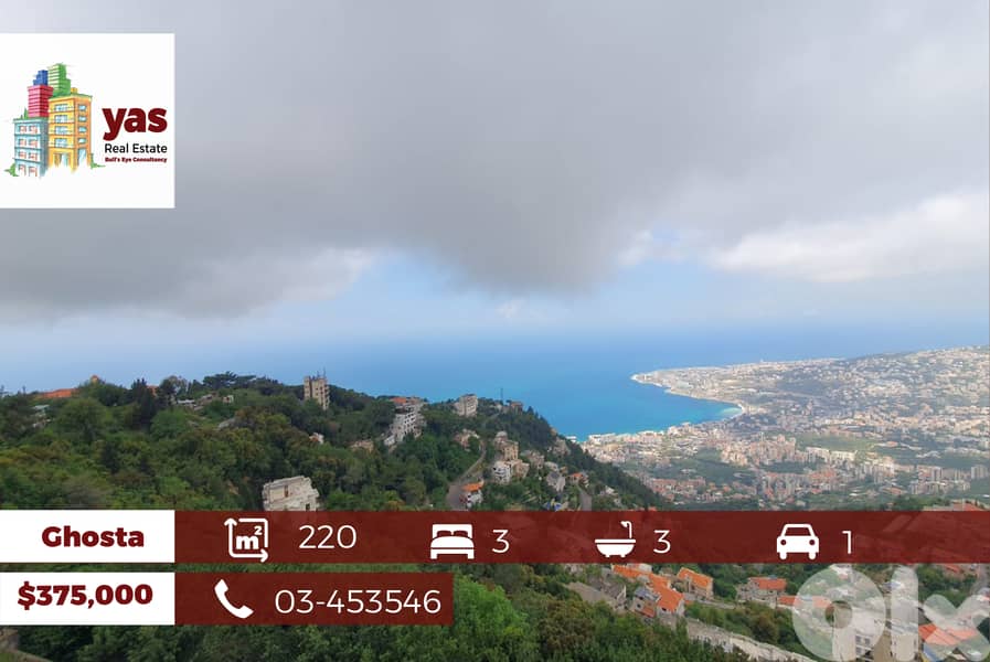 Ghosta 220m2 | Furnished Flat | Unbeatable Sea View | Calm Area | KH| 0