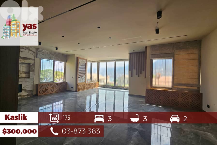 Kaslik 175m2 | Brand New | Prime Location | Decorated | Lux | PA | 0