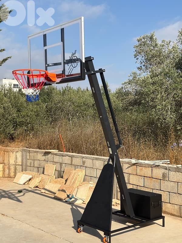 Olympic basketball hoop with iron base 1
