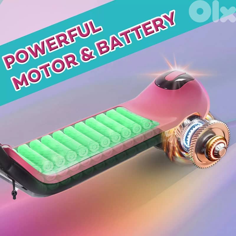 Scooter For Kids Bluetooth LED Display 14KM - Pink 3