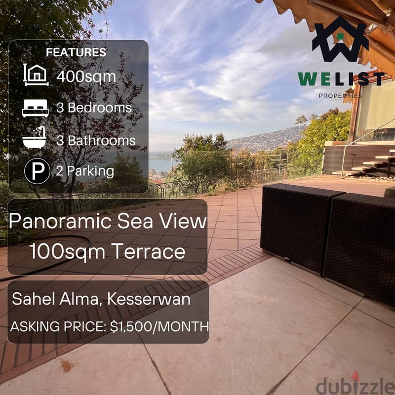 400sqm Apartment for rent in Sahel Alma - Jounieh REF MA25ASSA4002000R 0