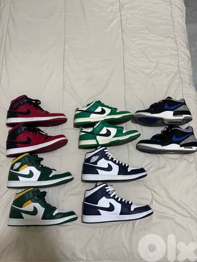 nike jordans and dunk size 43
