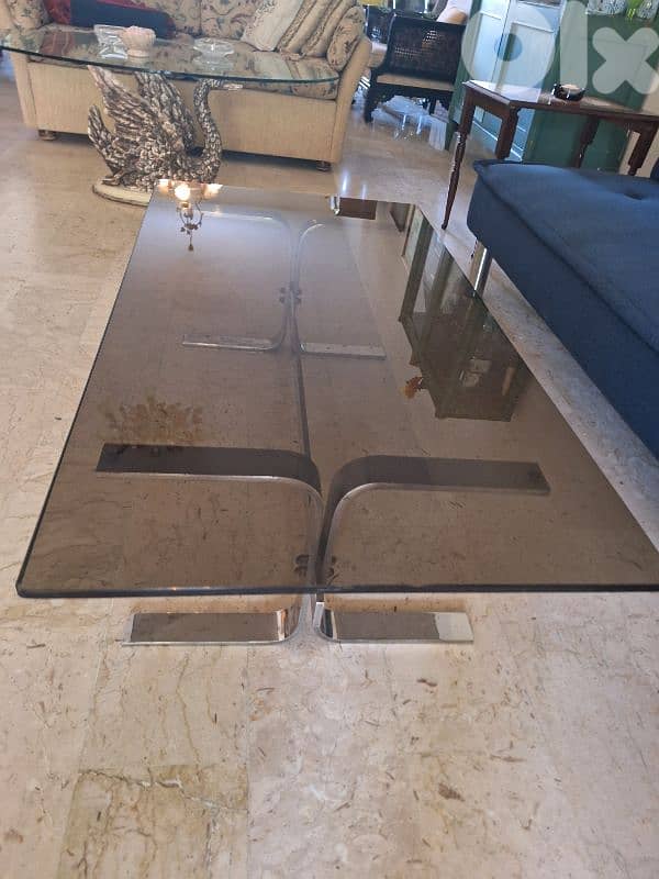 coffee table chrome Italy seventies original 2