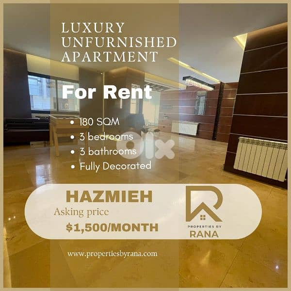Apartment for rent Hazmieh شقة للإيجار في الحازمية 0