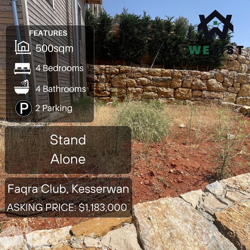 500sqm stand alone Villa for sale in Faqra Club 0