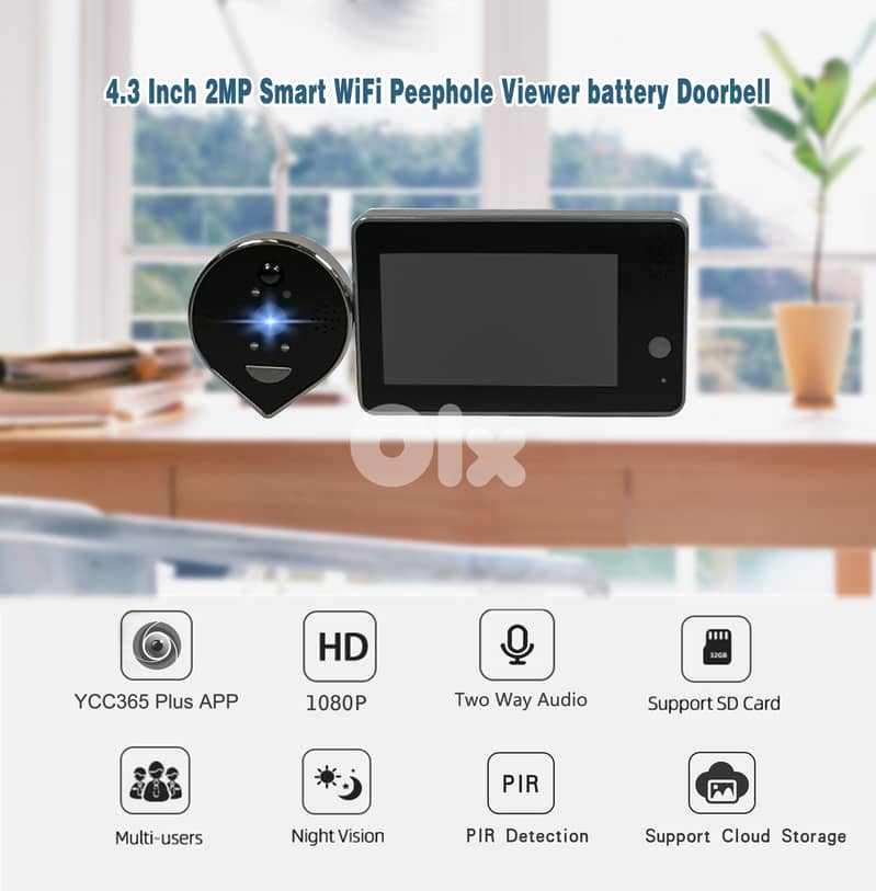 Wireless Peephole Intelligent Door Phone Video Doorbell Ed-500P 3