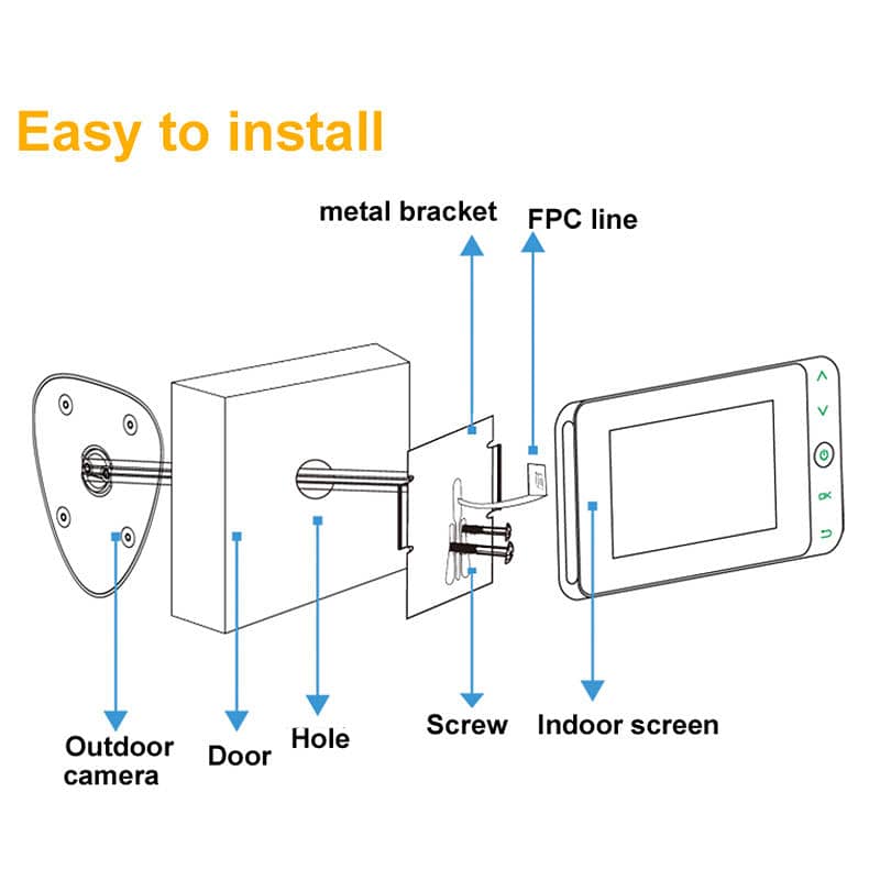 Wireless Peephole Intelligent Door Phone Video Doorbell Ed-500P 4