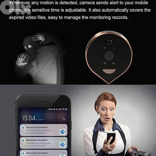 Wireless Peephole Intelligent Door Phone Video Doorbell Ed-500P 5