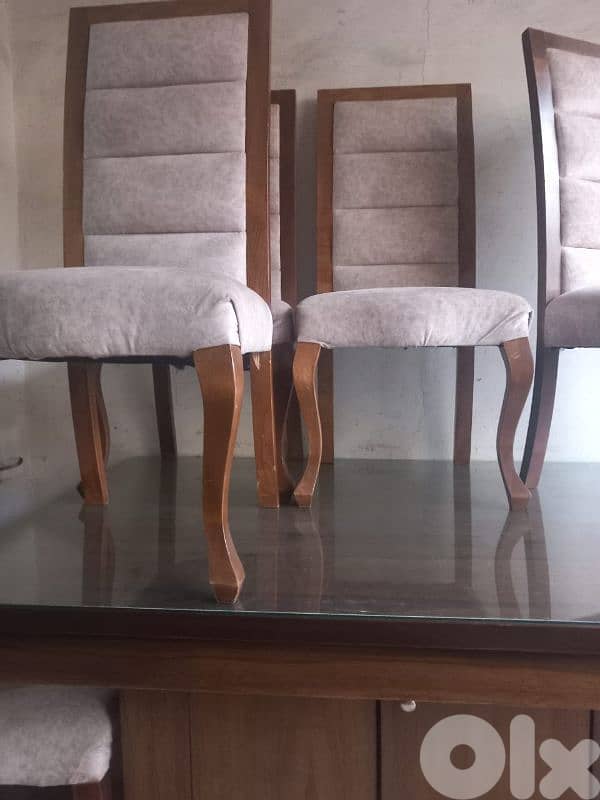 طاولة سفرة شغل توصاية ملبسة قشرة افركيه 6 كراسي 1