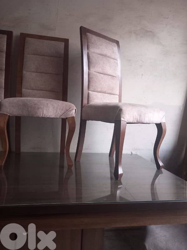 طاولة سفرة شغل توصاية ملبسة قشرة افركيه 6 كراسي 6