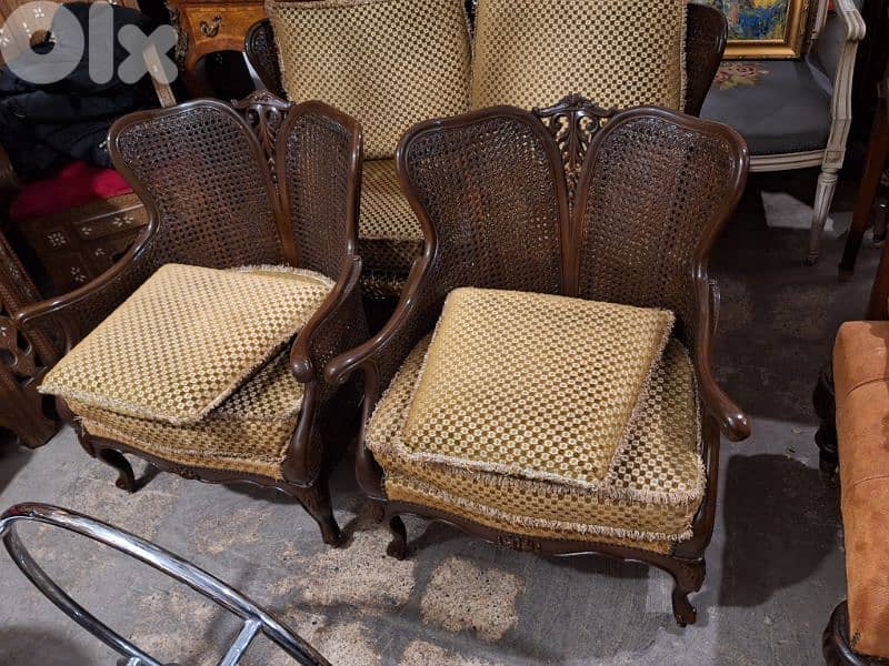 3 pieces salon double canne 1