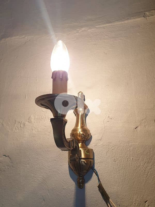 2 antique bronze wall lights 1