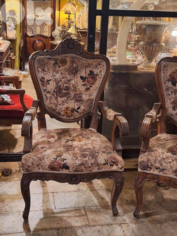 2 wood armchairs 2