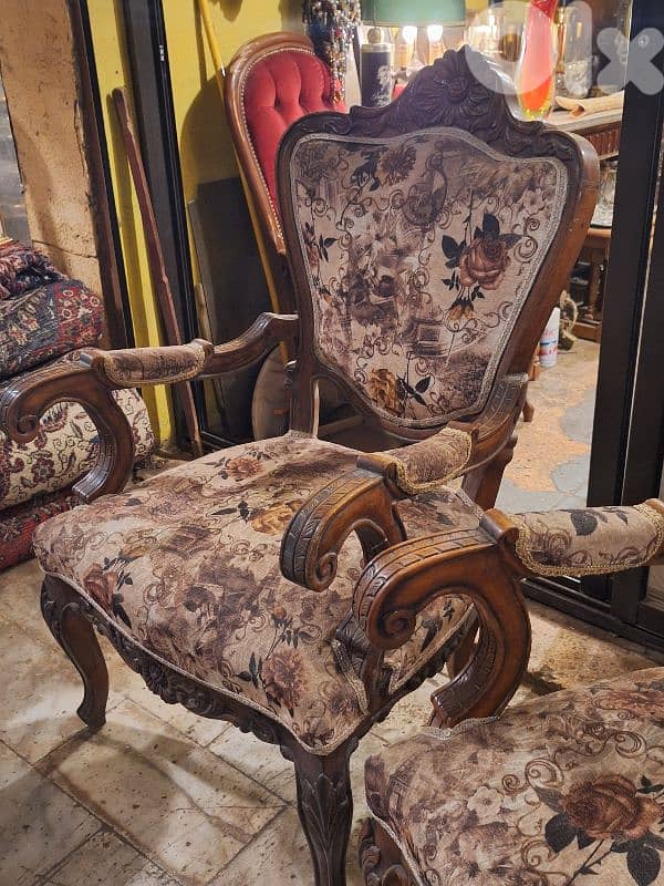 2 wood armchairs 4