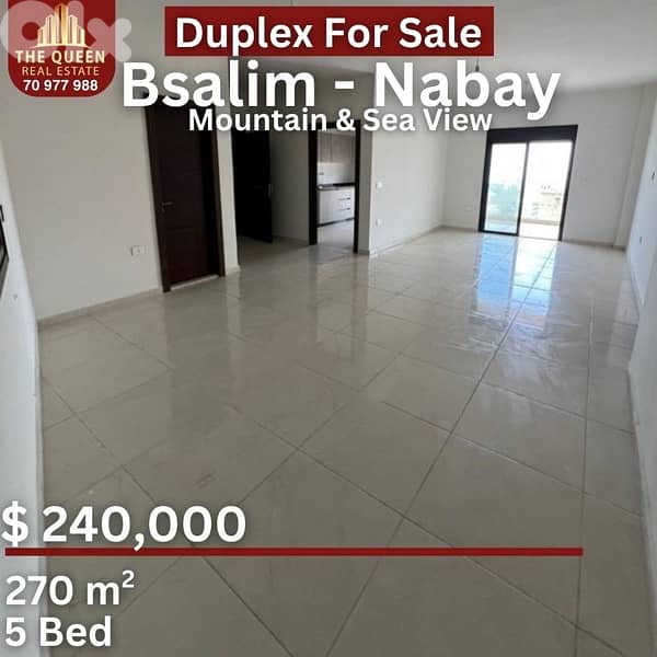 Duplex for Sale in Bsalim Sea view   دوبلكس للبيع بصاليم اطلالة بحر 0