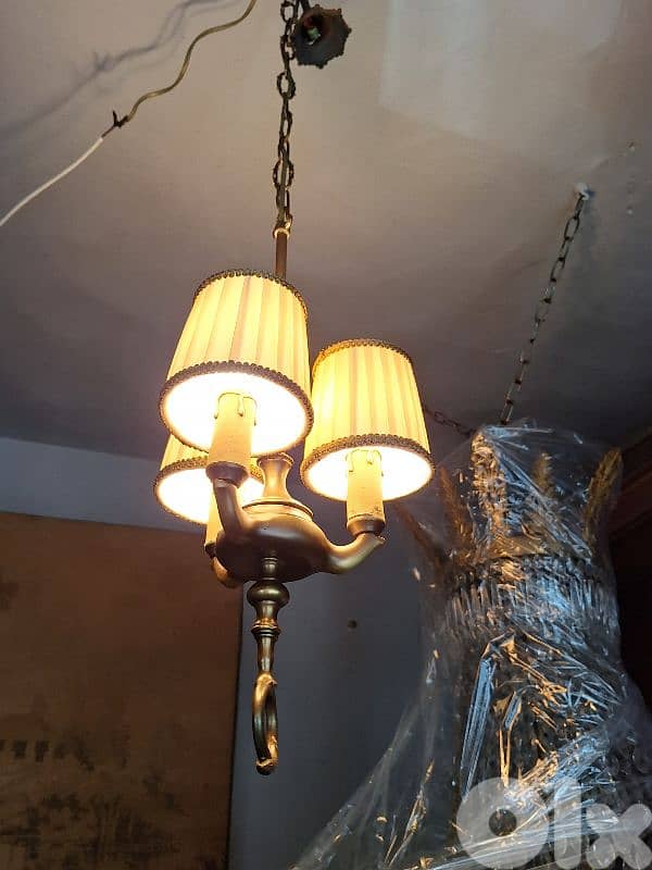 Entrance 3 lamps bronze chandelier 2