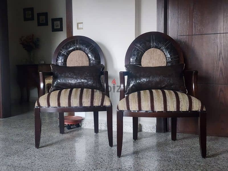 2 brown arm chair 1