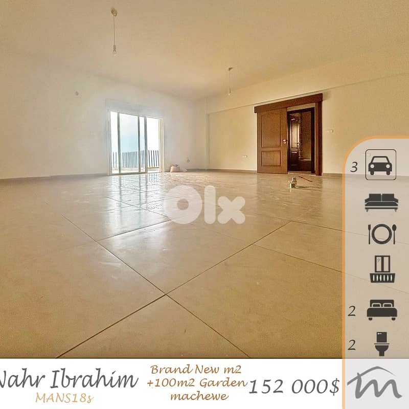 Nahr Ibrahim | Brand New 115m² + 100m² Garden/Terrace | 3 Parking 0