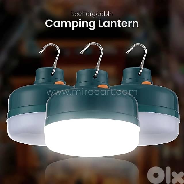 Rechargeable LED Camping Lantern (3 Modes): Waterproof w/Hook & Magnet 0