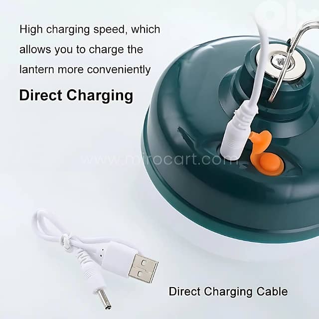 Rechargeable LED Camping Lantern (3 Modes): Waterproof w/Hook & Magnet 7