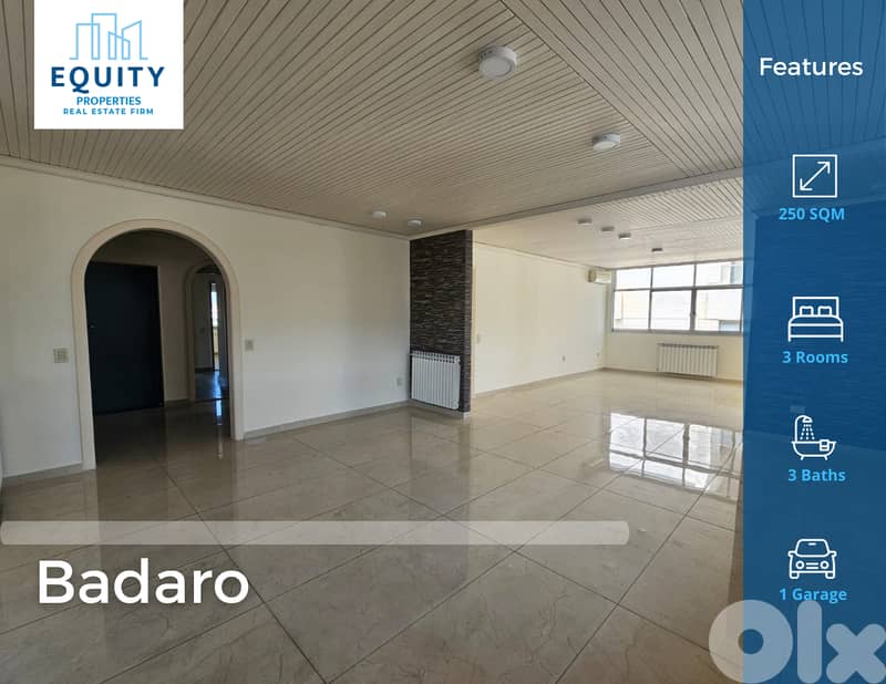 250 SQM Apartment For Rent In Badaro شقة للإيجار #AA1812163 0