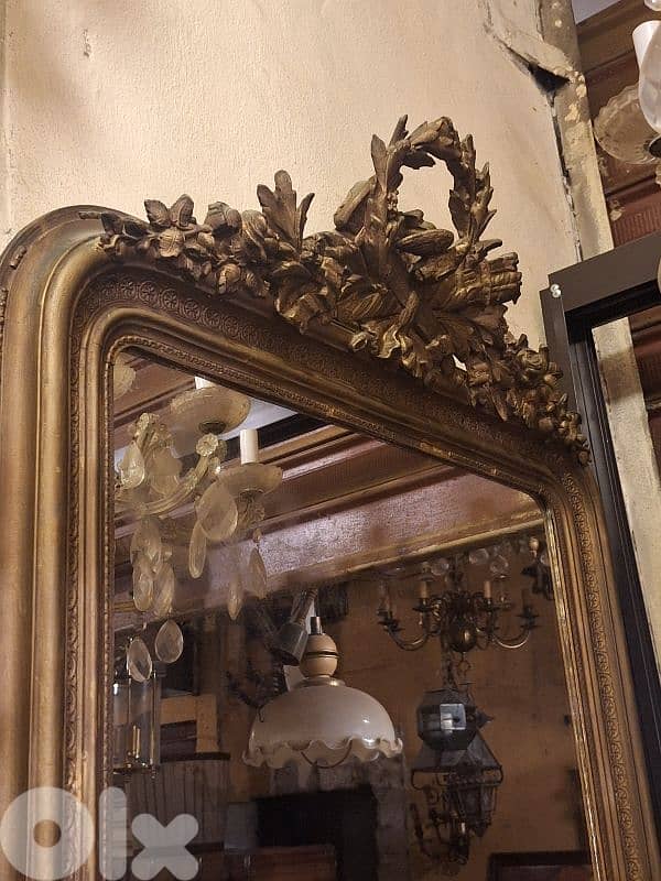 LOUIS XVI gilt wood mirror 3
