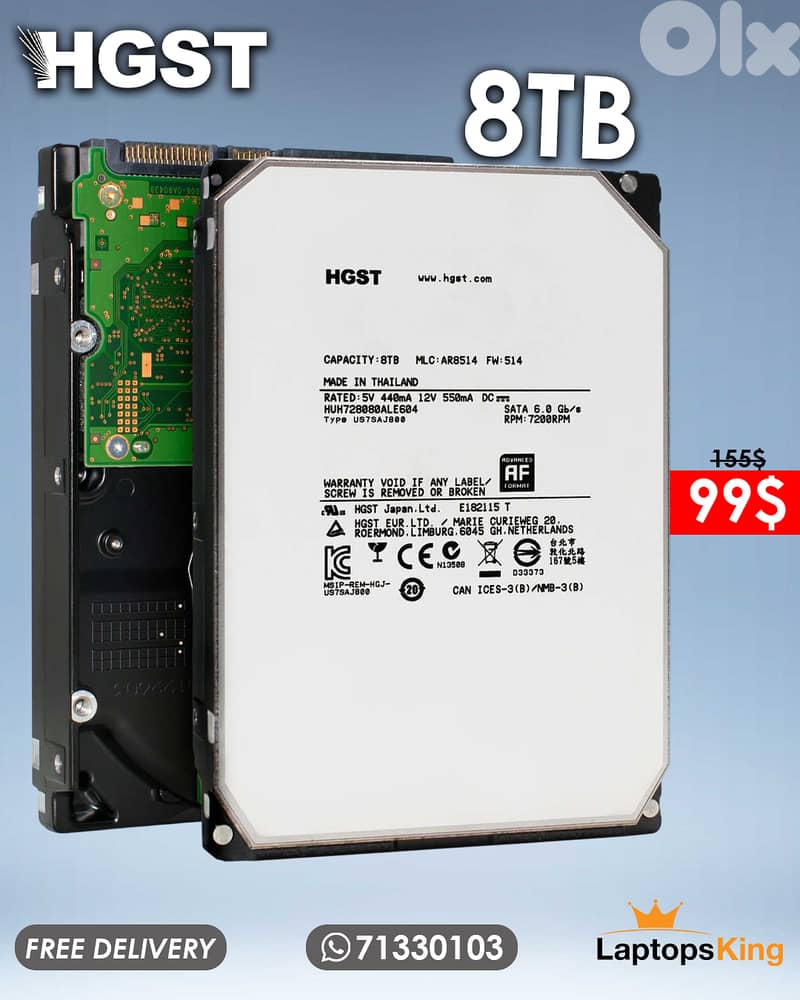HITACHI HGST 8TB hard disk 0