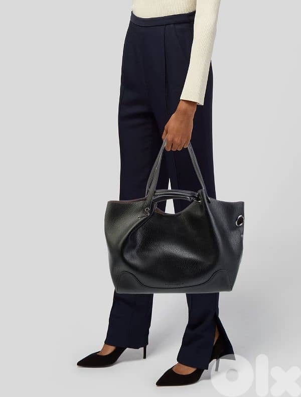 Sondra Roberts Squared Tote Satchel leather handbag purse 3