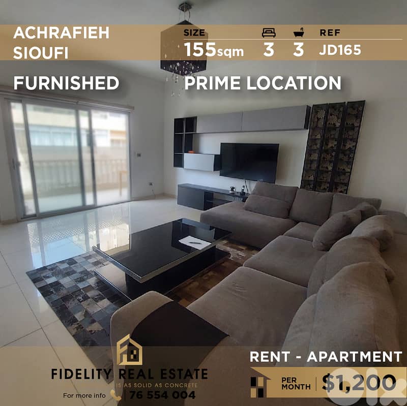 Apartment for rent in Achrafieh Sioufi JD165 شقة  للإيجار في الأشرفية 0