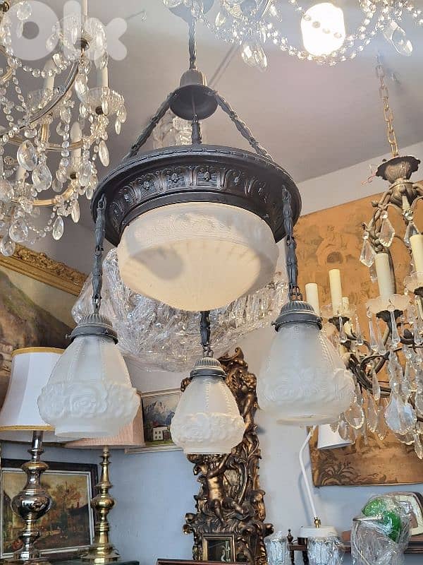 bronze and crystal chandelier 1