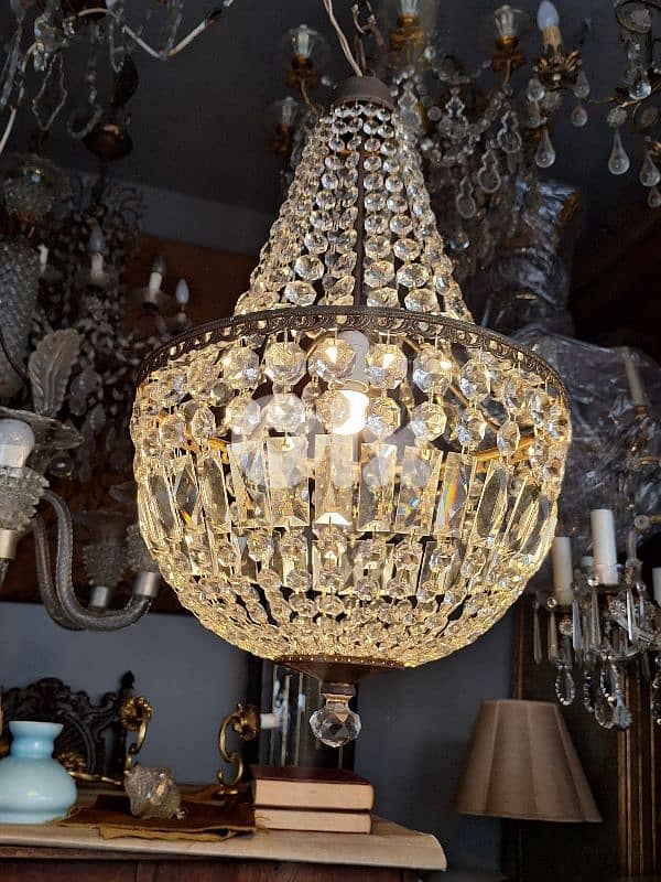 antique czech crystal chandelier 1