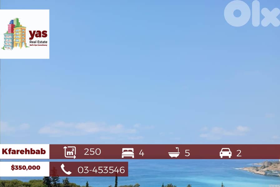 Kfarhbab 250m2 | Luxury | Decorated | Open Sea View |PA | 0