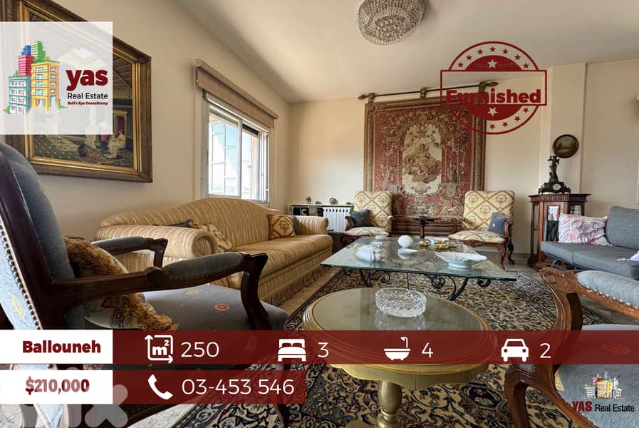 Ballouneh 250m2 | Private Street | Furnished | Luxury | Panoramic View 0