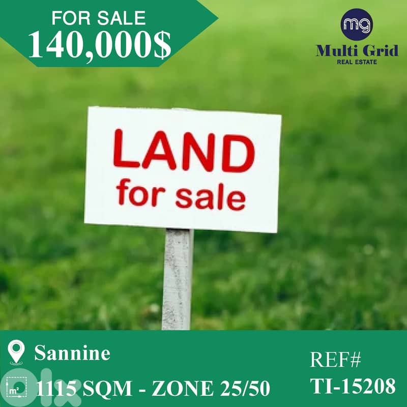 TI-15208 / Land for Sale in Sannine, أرض للبيع في صنين 0