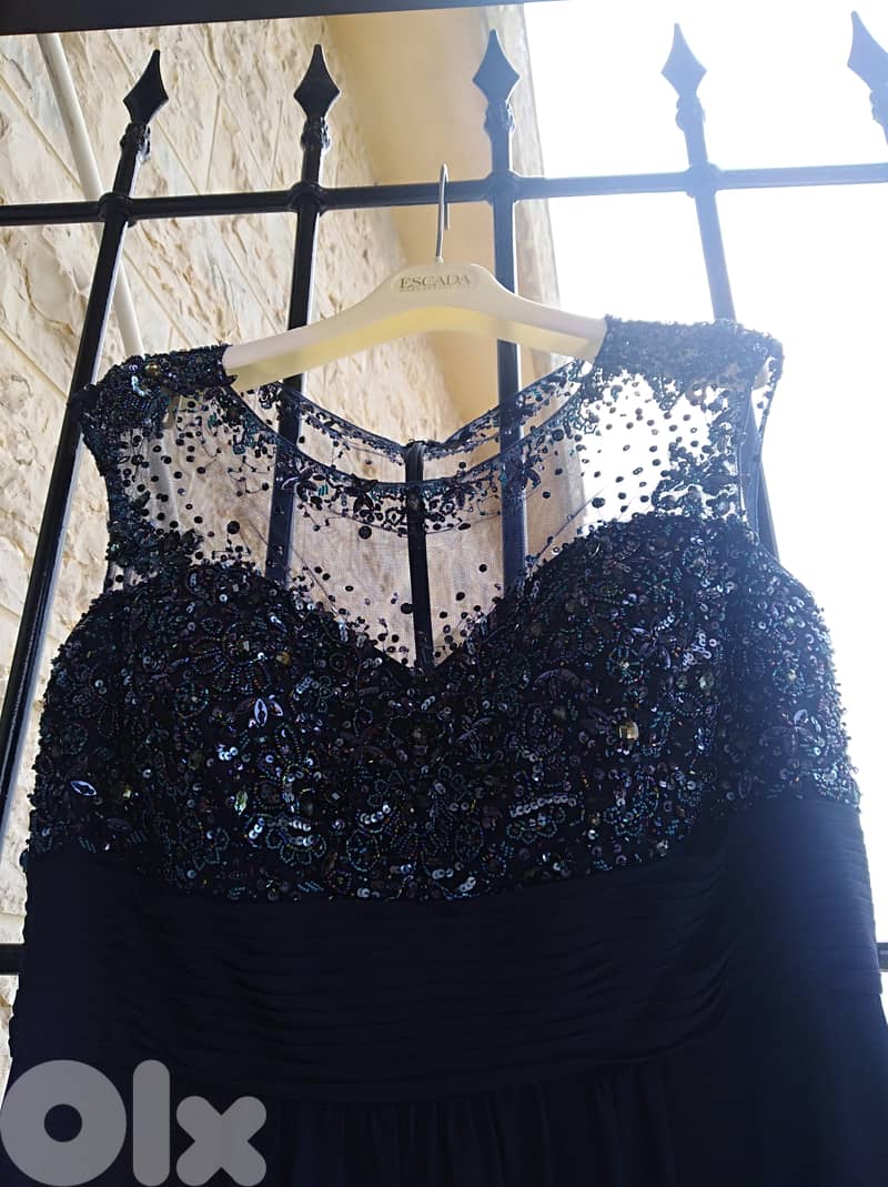 ELIE SAAB WEDDING & SOIREE LONG DRESS EMBROIDERED MUSLIN TISSUE 3000 $ 8