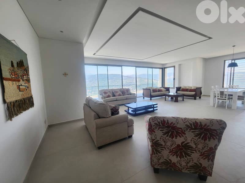 250 SQM Furnished Apartment in Baabdat + Breathtaking  Mountain View 0