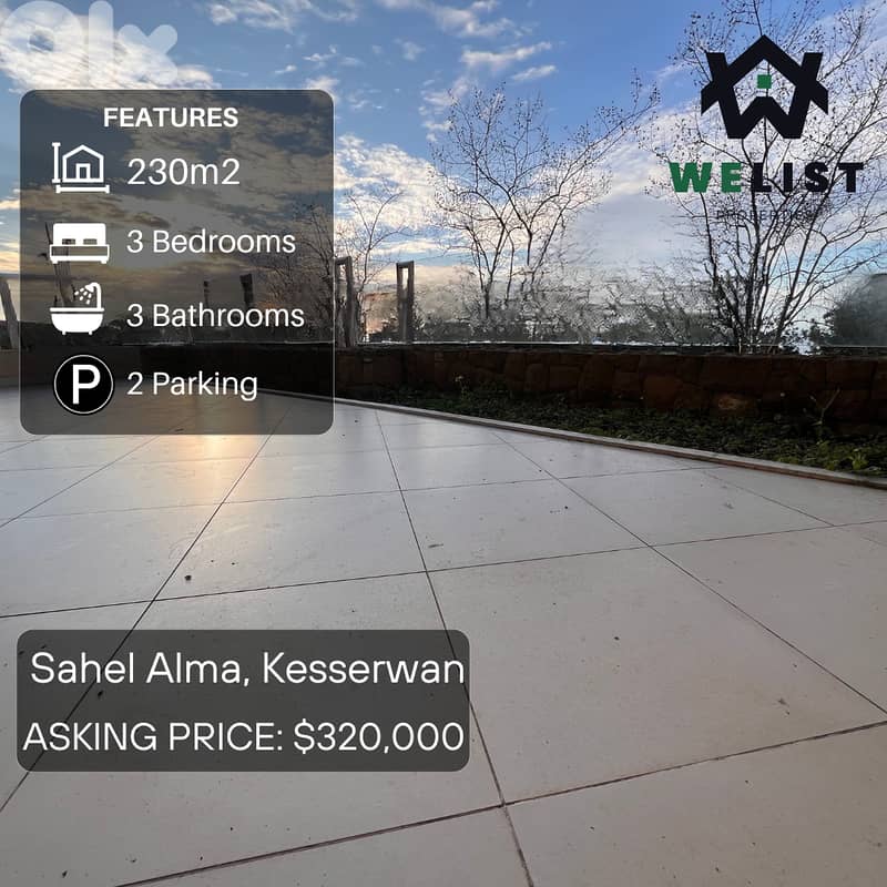 230sqm Apartment for sale in Sahel Alma - Jounieh MA25MSSA230320 0