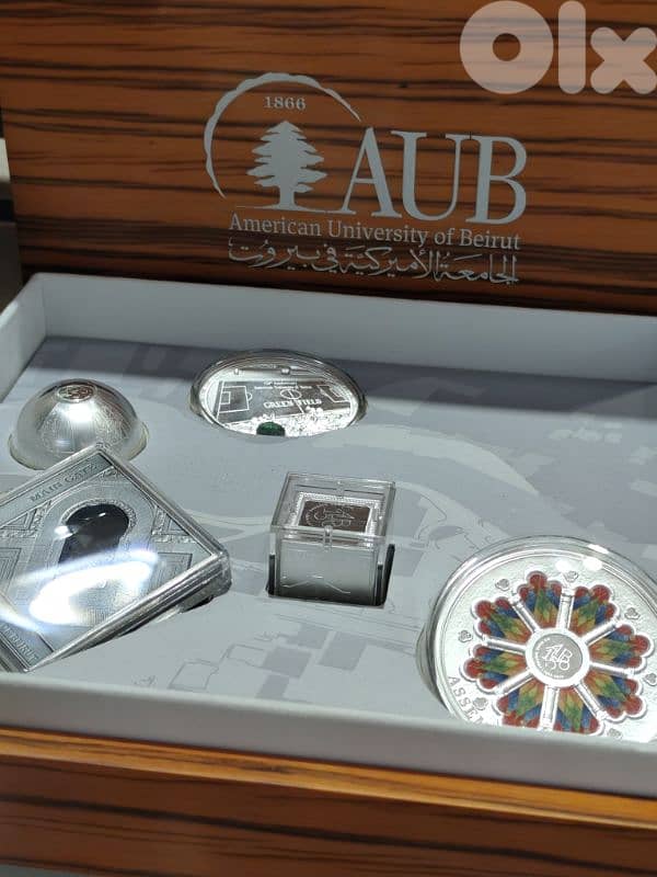 aub 999 silver,5 items pur silver,150 years university foundation,2016 0