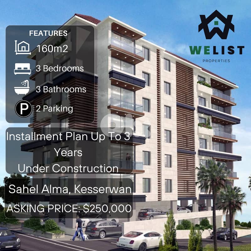 160sqm Super Deluxe Under Construction Apartment for sale Sahel Alma 0