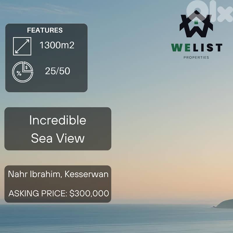 1300sqm Land for sale in Nahr Ibrahim, Kesserwan  REF: MA25JLNI1300300 0