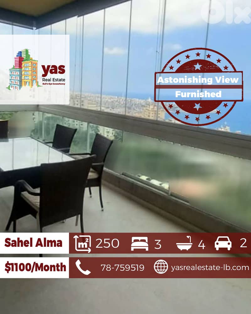 Sahel Alma 250m2 | Furnished | Rent | Astonishing View | IV 0