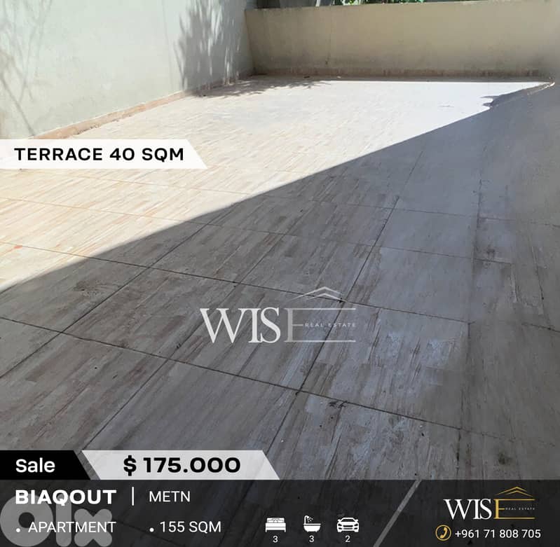 155 SQM Apartment with terrace for SALE in Biaqout! 0